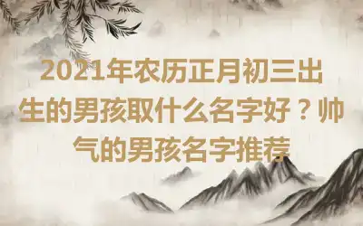 2021年农历正月初三出生的男孩取什么名字好？帅气的男孩名字推荐