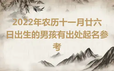 2022年农历十一月廿六日出生的男孩有出处起名参考