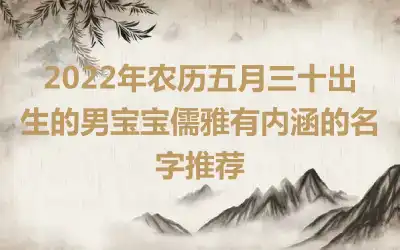 2022年农历五月三十出生的男宝宝儒雅有内涵的名字推荐