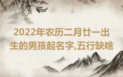 2022年农历二月廿一出生的男孩起名字,五行缺啥
