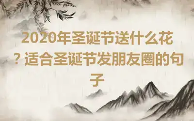 2020年圣诞节送什么花？适合圣诞节发朋友圈的句子