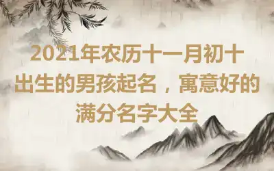2021年农历十一月初十出生的男孩起名，寓意好的满分名字大全