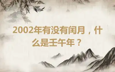 2002年有没有闰月，什么是壬午年？