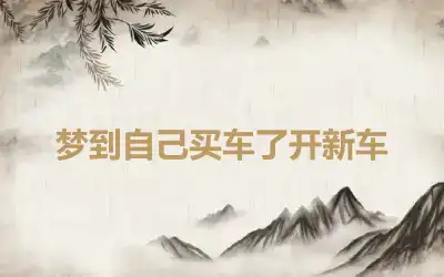 梦到自己买车了开新车