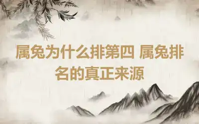 属兔为什么排第四 属兔排名的真正来源