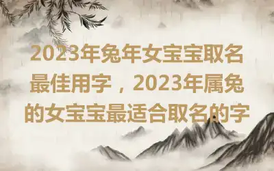 2023年兔年女宝宝取名最佳用字，2023年属兔的女宝宝最适合取名的字