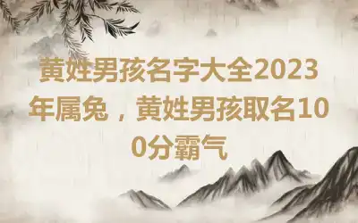 黄姓男孩名字大全2023年属兔，黄姓男孩取名100分霸气