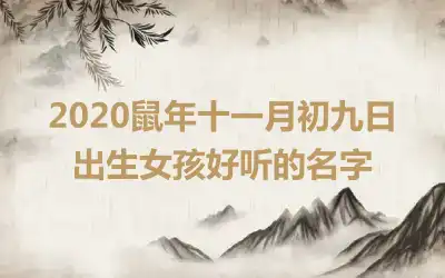 2020鼠年十一月初九日出生女孩好听的名字