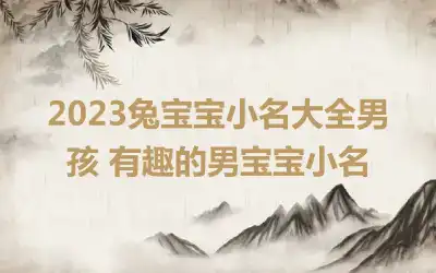 2023兔宝宝小名大全男孩 有趣的男宝宝小名