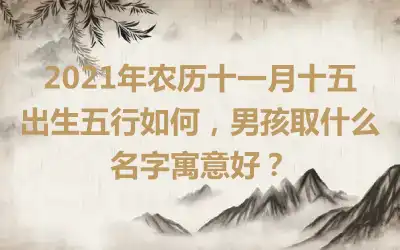 2021年农历十一月十五出生五行如何，男孩取什么名字寓意好？