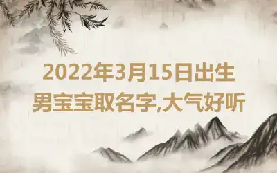 2022年3月15日出生男宝宝取名字,大气好听
