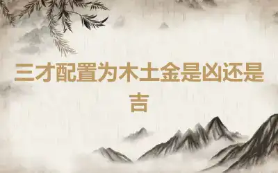 三才配置为木土金是凶还是吉