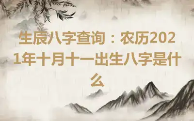生辰八字查询：农历2021年十月十一出生八字是什么
