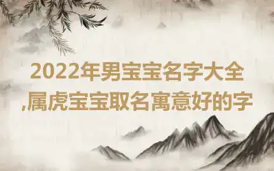 2022年男宝宝名字大全,属虎宝宝取名寓意好的字
