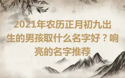 2021年农历正月初九出生的男孩取什么名字好？响亮的名字推荐