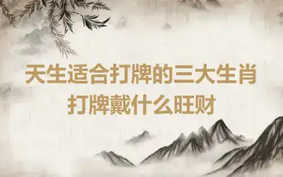 天生适合打牌的三大生肖 打牌戴什么旺财