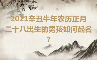 2021辛丑牛年农历正月二十八出生的男孩如何起名？