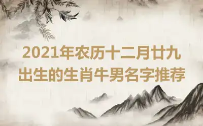 2021年农历十二月廿九出生的生肖牛男名字推荐