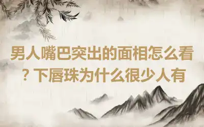 男人嘴巴突出的面相怎么看？下唇珠为什么很少人有