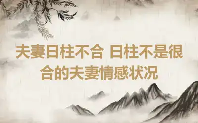 夫妻日柱不合 日柱不是很合的夫妻情感状况