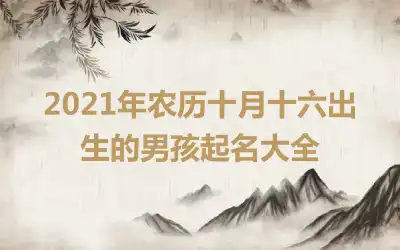 2021年农历十月十六出生的男孩起名大全