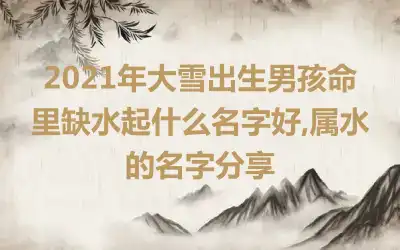 2021年大雪出生男孩命里缺水起什么名字好,属水的名字分享