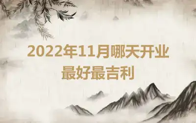 2022年11月哪天开业最好最吉利