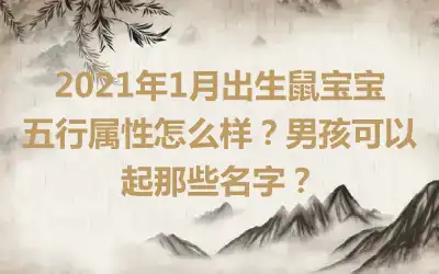 2021年1月出生鼠宝宝五行属性怎么样？男孩可以起那些名字？