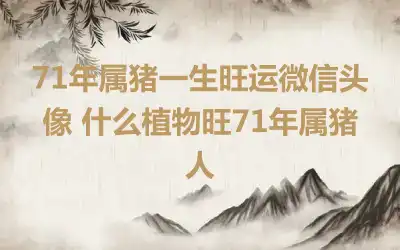 71年属猪一生旺运微信头像 什么植物旺71年属猪人