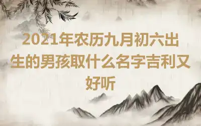 2021年农历九月初六出生的男孩取什么名字吉利又好听