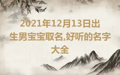 2021年12月13日出生男宝宝取名,好听的名字大全