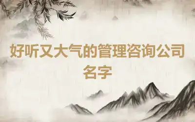 好听又大气的管理咨询公司名字