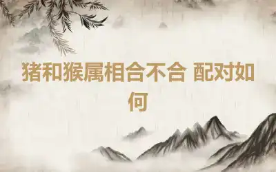 猪和猴属相合不合 配对如何