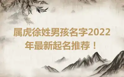属虎徐姓男孩名字2022年最新起名推荐！