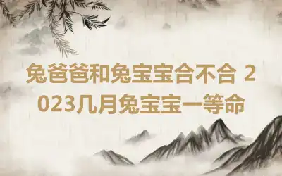 兔爸爸和兔宝宝合不合 2023几月兔宝宝一等命