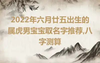 2022年六月廿五出生的属虎男宝宝取名字推荐,八字测算