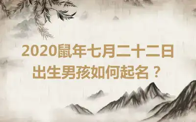 2020鼠年七月二十二日出生男孩如何起名?