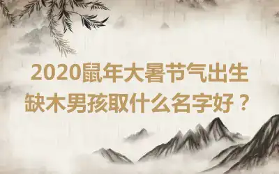 2020鼠年大暑节气出生缺木男孩取什么名字好?