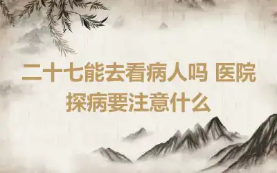 二十七能去看病人吗 医院探病要注意什么