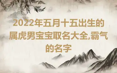 2022年五月十五出生的属虎男宝宝取名大全,霸气的名字