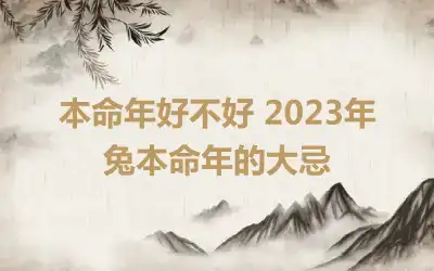 本命年好不好 2023年兔本命年的大忌