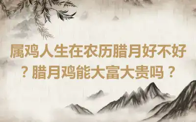 属鸡人生在农历腊月好不好？腊月鸡能大富大贵吗？