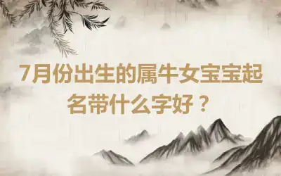 7月份出生的属牛女宝宝起名带什么字好？