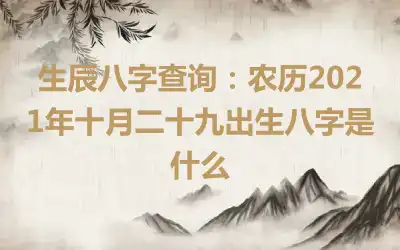 生辰八字查询：农历2021年十月二十九出生八字是什么