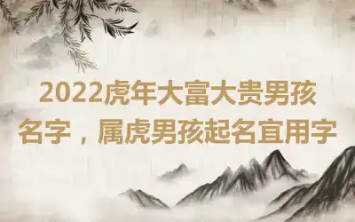 2022虎年大富大贵男孩名字，属虎男孩起名宜用字