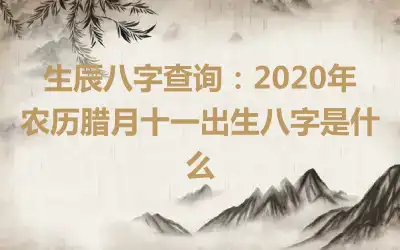 生辰八字查询：2020年农历腊月十一出生八字是什么