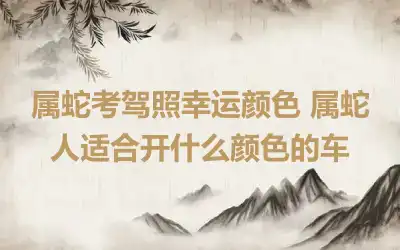 属蛇考驾照幸运颜色 属蛇人适合开什么颜色的车