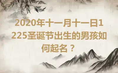 2020年十一月十一日1225圣诞节出生的男孩如何起名？