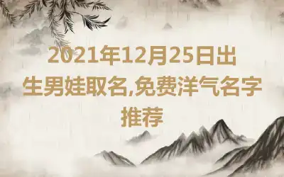 2021年12月25日出生男娃取名,免费洋气名字推荐
