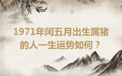 1971年闰五月出生属猪的人一生运势如何？